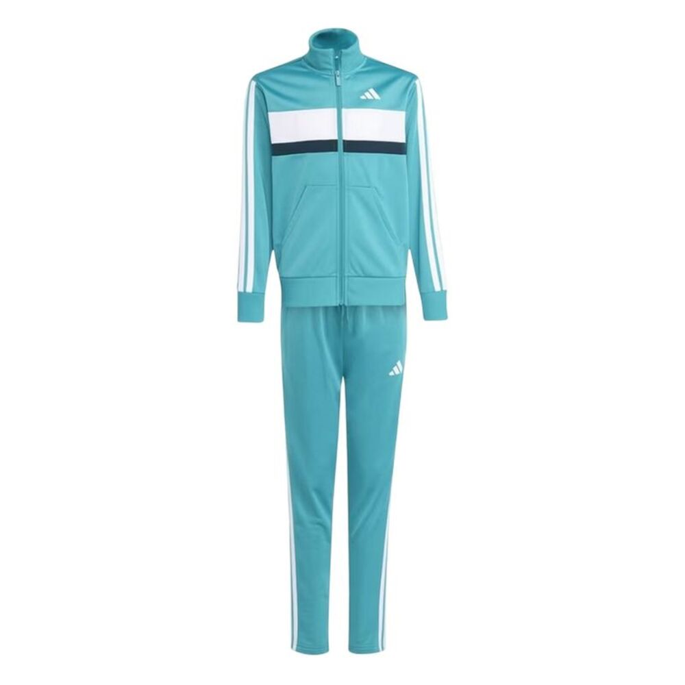 Adidas Childrens/Kids Essentials Tiberio Colour Block Tracksuit / Green/White